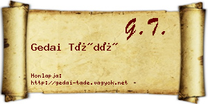 Gedai Tádé névjegykártya